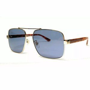 Gucci Men's Gold Havana Rectangle Sunglasses!